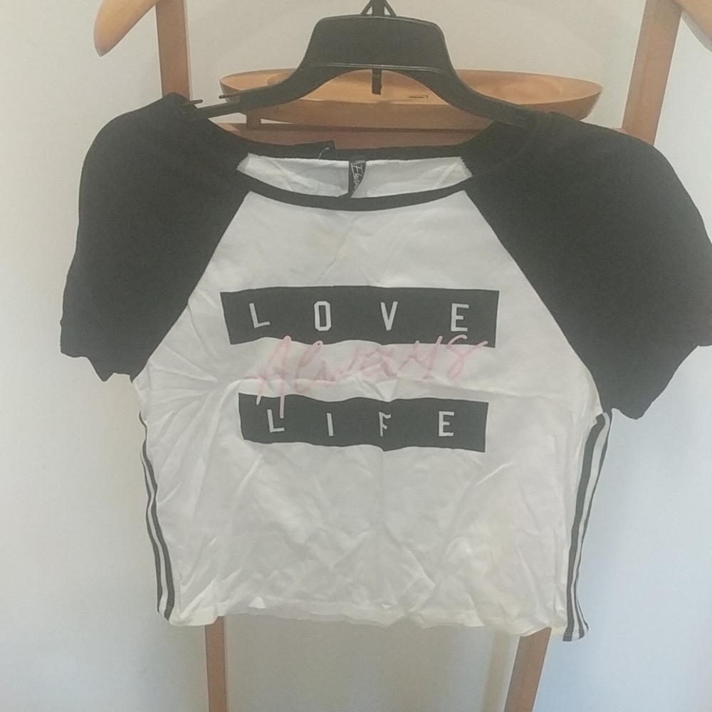 ELECTRIC PINK "LOVE ALWAYS LIFE" TOP SHIRT L